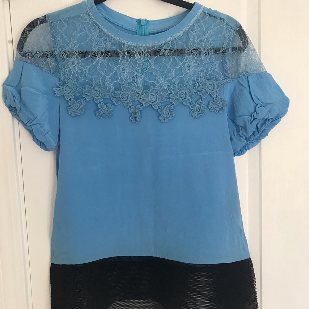 3/$25 Blue Silk top